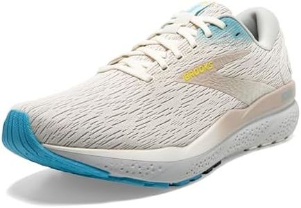 Brooks Men's Ghost 16 Neutral Sports Footwear Running Gym Shoe - Coconut/Blue/Yellow - 10.5 Medium