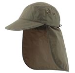 Decentron Mens UV Sun Protection Cap Fishing Hiking Cap Outdoor Sports Cap Mens Baseball Cap with Neck Flap Light Army Green