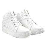 BXXY Men's 3.74 Inch Hidden Height Increasing/Elevator, Faux Leather Material White Casual Sneaker Laceup, Outdoor Shoe.- 7 UK
