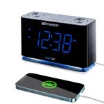 Emerson Radio CKS1507 Smartset Alarm Clock Bluetooth USB