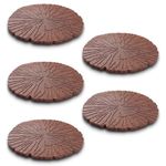 Sharpex Combo 5 Rubber Stepping Stones for Garden Cracked Log Brown Design Decorative Walkway for Outdoor Pathway, Lawn, Yard, Home, Landscaping Perfect Personalized Stepping Stones(5)