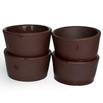 Yxhupot 4pcs Teacups 50ml Chinese Yixing Clay Zisha Cup Simple GongFu Tea (Dark Brown)