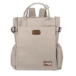 HAMSTER London Classic Multi-Functional Handbag Or Backpack Changing Bag | Multi-Compartment Waterproof Travel-Friendly Comfy Baby Diaper Backpack Bag (Beige)