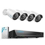 REOLINK 8CH 5MP Home Security Camera System, 4pcs Wired 5MP Outdoor PoE IP Cameras with Person Vehicle Detection, 4K 8CH NVR with 2TB HDD for 24-7 Recording, RLK8-410B4-5MP