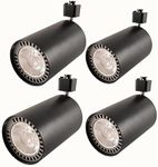 KING SHA Track Lighting Heads J Type Heavy Duty Cylinder for BR30,PAR30,PAR30L,Aluminum Alloy,Bulb not Included,Black,4Pack