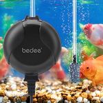 Hanging Aquarium Air Pump Aerator Pump: Ultra Silent Air Pump for Fish Tank High Energy Saving Lightweight Fish Tank Aerator Aquarium with Check Valve (Dark Black) (Dark Black)