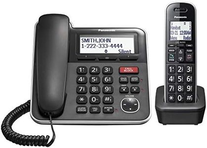 Panasonic Expandable Corded/Cordless Phone System with Answering Machine and One Touch Call Blocking - 1 Handset - KX-TGB850B (Black)