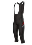 Sparx Men's Elite Super Roubaix Thermal Cycling 3/4 Bib Tights Bib Knicker Coolmax Padded (Large, Black/Red)