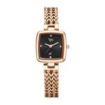 Fastrack Vyb Showstopper Quartz Analog Black Dial Rose Gold Chain Bracelet Strap Watch for Women-FV60042WM01W