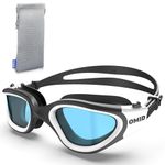 OMID Swim Goggles, P2 Lite Comfortable Swimming Goggles, Anti-Fog Leak Proof UV Protection Crystal Clear Vision Swim Goggles for Men Women Adult Youth (Clear Blue)