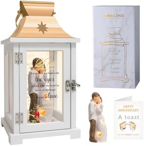 20th Wedding Anniversary Husband and Wife Figurine Lantern, Best 20th Anniversary Wedding Gifts for Couple Parents Wife Husband Golden 20 Years of Marriage for Him Her