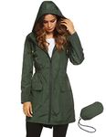 LOMON Women Raincoat Packable and Lightweight for Travel Outdoor Hooded Waterproof Hiking Jacket Amy Green