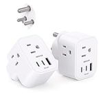 【2 Pack】 South Africa Power Adapter