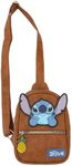 Stitch Applique Character Art 7.4” Brown Sling Bag