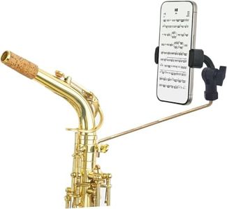 FOWUIKOH Alto Saxophone/Tenor Saxophone Lyre Phone Holder Music Clip Fit Sax with 4mm Square Spectrum Clip Socket (Gold)