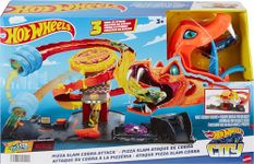 Hot Wheels Let's Race Netflix - City Toy Car Track Set, Pizza Slam Cobra Attack, Snake Tail Spiral Track with Randomizer, 1 Vehicle in 1:64 Scale, HTN81