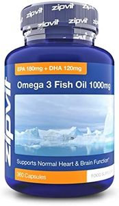 Omega 3 Fish Oil 1000mg, 360 Softgel Capsules. 12 Months Supply. EPA 180mg DHA 120mg. Supports Heart, Brain Function and Eye Health.