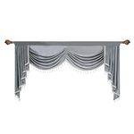 Luxury Valances for Living Room with Beads Crystals Grey Waterfall Swag Waterfull Valance Bedroom Dining Room Curtains Tulle Kitchen Large Window Vertical Blinds Door Rod Pocket 1 Panel(59in, Grey)