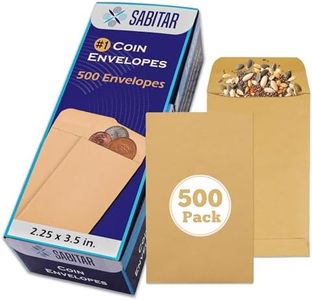 #1 Coin Envelopes Durable Kraft 2.25"x3.5", 500 Pcs Small Key Envelope with Gummed Flap, Seed Envelopes for Storing Seeds, Tip Envelope for Cash
