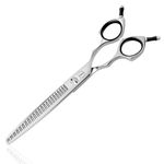 HASHIMOTO Straight Eraser Dog Grooming Scissors, 23 Teeth,7.0 Inch,80% Thinning Rate,Light Weight, Designed for Bulking Off Coat Quickly.