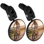 TAGVO Bar End Bike Mirrors, HD Wide Angle Bicycle Rear View Mirrors, 360 Dregree Adjustable Rotation Handlebar Convex Mirror for Mountain Road Bike Cycling (2 PCS)