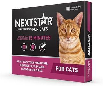 NEXTSTAR Topical Flea & Tick Treatment & Prevention for Cats Over 3.5 lbs, Fast Acting, 3-Month Supply
