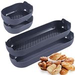 JasCherry 4 Pack Baguette Pan French Bread Silicone Baking Moulds, Reusable Non-Stick Perforated French Stick Loaf Tins Baking Tray, Black