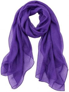 MissShorthair Women Solid Color Scarf Long Lightweight Scarf for Women Large Sheer Wrap Shawl, Dark Purple