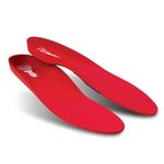Vasyli Custom Full Length Insoles, Red, Kids Large, Heel Grid Reduces Slippage, Firm Density, Biomechanical Control, Fast & Effective Pain Relief, Treats Pronation, Built-In Rearfoot Varus Angle