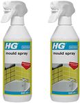 HG Mould Spray & Remover for Kitchen / Bathroom Tiles, Grout & Sealer 500ml (2 Sprays)