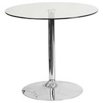 Flash Furniture 31.5-Inch Round Glass Table with 29-Inch Chrome Base, Clear/Chrome, CH-7-GG