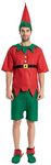 EraSpooky Elf Costume Adult and Child Christmas Fancy Dress Costume Santa Helper Xmas Outfit (Medium, Adult Red), Adult Red, Medium