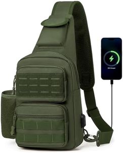 HUNTVP Tactical Sling Bag Crossbody Bag for Men Women EDC Shoulder Bags Molle Sling Backpack Chest Pack for Hiking Hunting Travelling Camping (Type3-Army Green)