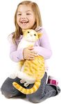Tickles Cute Cat Soft Stuffed Plush Animal Toy for Birthday Gift Kids (Size: 40 cm Color: Orange & White)