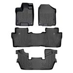 MAXLINER Custom Fit Floor Mats 3 Row Liner Set Black for 2016-2019 Honda Pilot 7 Passenger Model