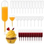 Cupcake Pipettes 200pcs Pipettes Plastic Droppers, 4ml Disposable Mini Clear Plastic Pipettes for Cupcakes Chocolate Strawberries Ice Cream, Small Flavor Liquid Cupcake Infuser Tubes