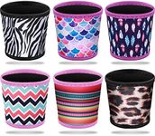 6 Pieces Hot Cup Sleeves Reusable Neoprene Cup Insulator Sleeve Washable Insulated Coffee Sleeve Heat Resistant Insulated Coffee Sleeve Cup Holders for Coffee Tea Hot Cold Beverage