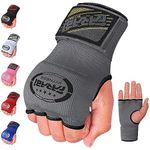 Farabi Kids Junior Inner Hand Wraps Gloves Easy Gel Padded Boxing Wraps with Wrist Wraps Pair (Grey)