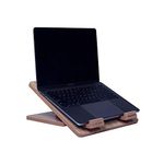 Lichee Portable Ultra Slim Craft Wooden Laminate Handmade Laptop Stand with Adjustable Height | Laptop Table Foldable | Laptop Stand for Desk (Wooden) Compatible Laptop