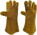 Safetyware Premium Cowhide Leather Welding Riggers Safety Work Gloves Heat Proof Made with Kevlar Brown Tig Mig Welders BBQ