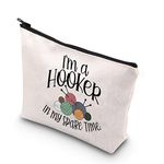 WCGXKO Crochet Lover Gift Crocheters Gift I'm A Hooker in My Spare Time Zipper Pouch Makeup Bag (Spare time CA)