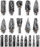 Mars-Rock Carbide Burr Set Compatible with Dremel Milwaukee 1/8" Shank 20PCS Die Grinder Rotary Tool Rasp Bits Accessories Attachments Metal Wood Stone Plastic Carving Cutting Cleaning Grinding