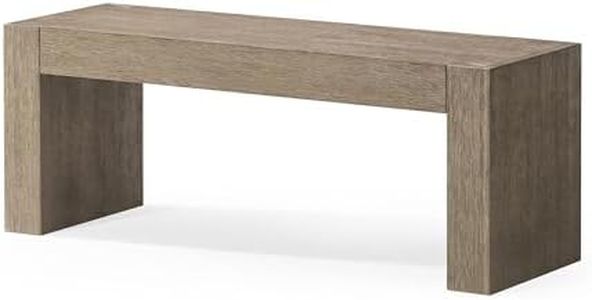 Maven Lane Zeno Contemporary Wooden Backless Bench Seating for Modern Dining, Kitchen Table, Entryway, Foyer, or Lobby in Weathered Grey Finish