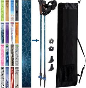 Official Nordic Walking Poles - True Classic Nordic Glove Grips, Lightweight, Adjustable, and Collapsible -2 Pieces w/flip Locks, Detachable Feet and Travel Bag by York Nordic - Heights 5'4"-6'2"