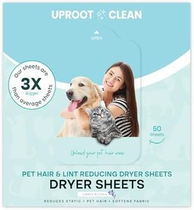 Uproot Clean Dryer Sheets Pet Hair Reducing - Pet Hair Remover for Laundry - Breaks Static Bonds to Prevent Dog and Cat Hair from Sticking to Clothes - Softens, Freshens, & Reduces Wrinkles - 50ct