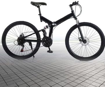 MINUS ONE Folding Mountain Bike, 26in Mountain Bike 21 Speed Large Size Unisex Adult Folding Bicycle, Double Disc Brakes Mountain Bicycle Foldable Mountain Bicycle for Mens and Womens