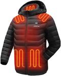 Venustas Heated Jacket with Battery Pack 7.4V (Unisex), Heated Coat for Women and Men with Detachable Hood