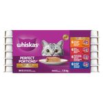 WHISKAS Perfect Portions Adult Wet Cat Food - Chicken, Beef, Whitefish and Tuna, Salmon, 75g Trays (24 pack)