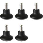 YouLain Bell Glides Replacement, Office Chair Swivel Caster Wheels to Fixed Stationary Castors, with Separate Self Adhesive Felt Pads, Short Profile 5pcs, Not for IKEA