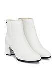 Delize Womens White Chelsea Boots